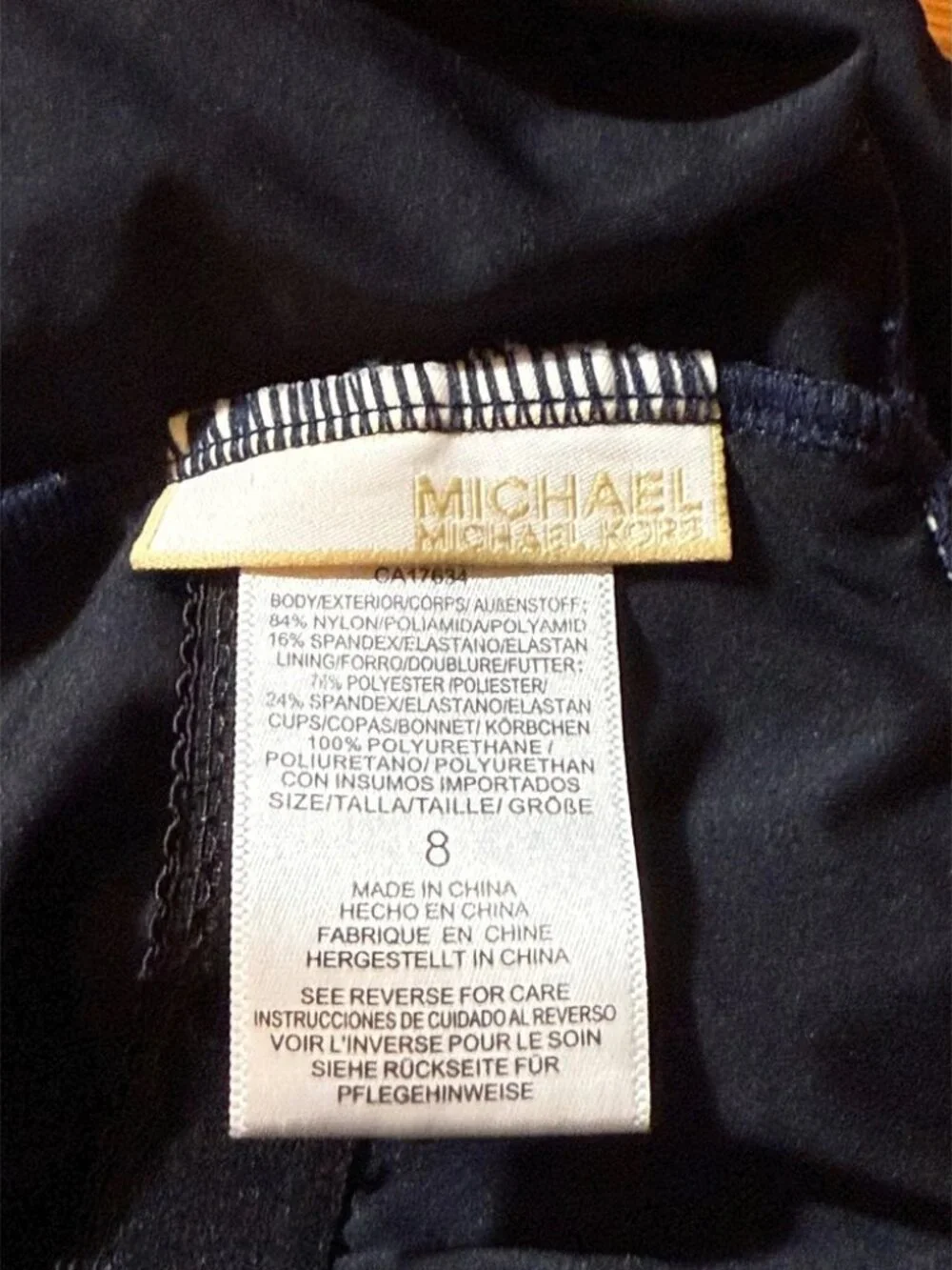 Micheal Kors' One Piece Navy Blue One Strap Bathing Suit Sz 8 EUC